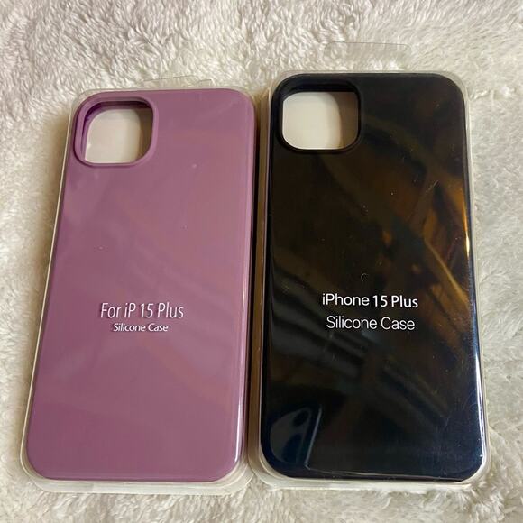 iPhone 15 Pro Silicon Cases Black and Pink ✨ FREE SCREEN PROTECTOR - Picture 3 of 3